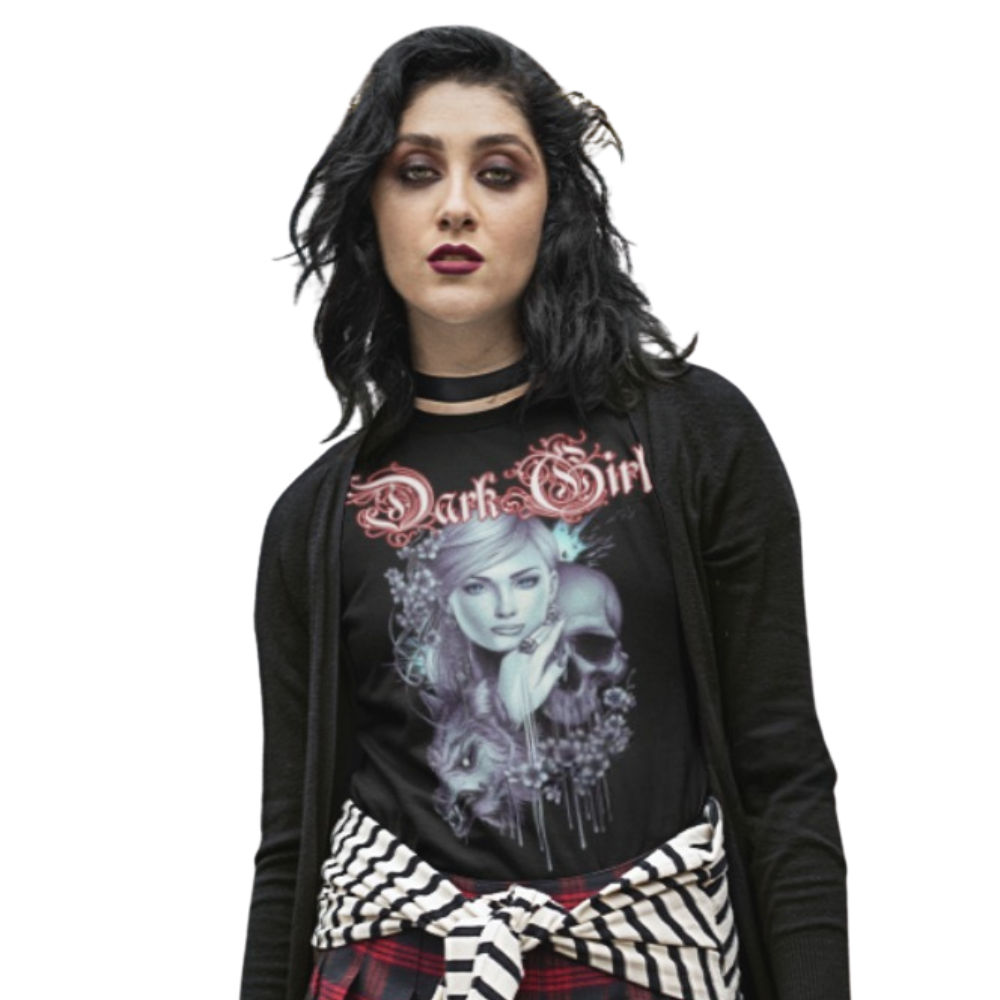 gothic t-shirt, goth girl t-shirt, black women's t-shirt, alternative women's t-shirt